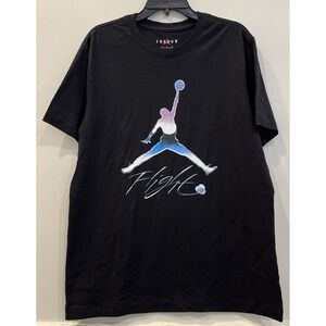 Nike Air Jordan Flight Match Logo Men Medium‎ Black Crew Neck Shirt
